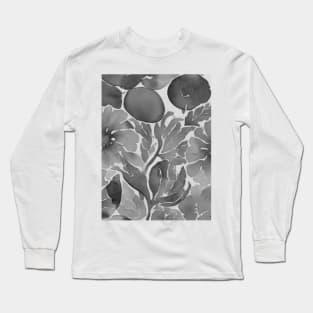 Black and White Flowers Pattern - PanfurWare LLC Long Sleeve T-Shirt